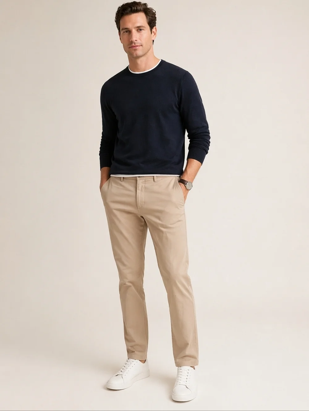 J.Crew Flex Slim Chino Pants Men’s 38x32 Khaki Beige Stretch Casual Flat Front.